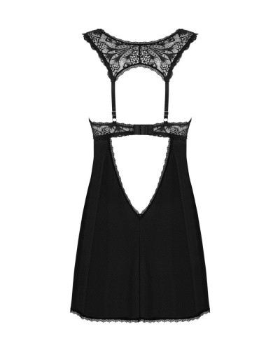 Obsessive Donna Dream babydoll - сексуальная сорочка с кружевом и стринги, XS/S (чёрный)